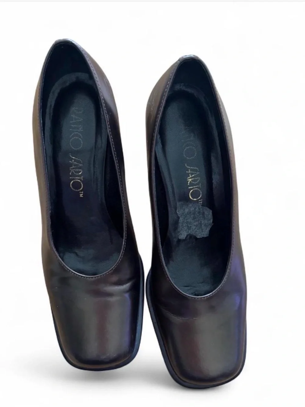 Vintage 90’s Bronze Franco Sarto leather block heel pumps size 8.5